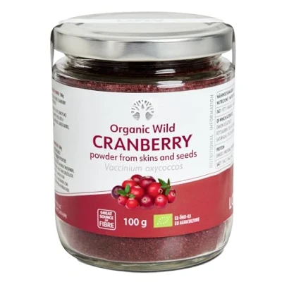 Image of LOOV Organic Wild Cranberry Powder (Pomace Powder), 100 g, High in Antioxidants and Phytonutrients, Made from Berry Skins Seeds Only, no Added Sugar, Crafted Nordic Forests