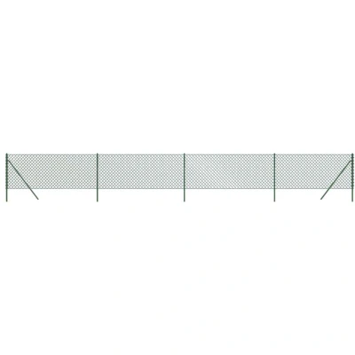 Image of vidaXL Chain Link Fence Green 1x10 m
