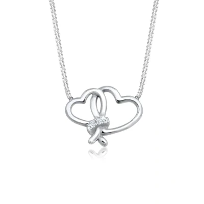 Image of Elli DIAMONDS Necklace Women Heart Love with Diamond (0.045 ct.) in 925 Sterling Silver