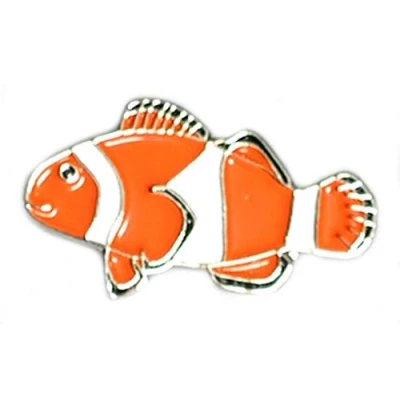 Image of Mainly Metal Enamel Brooch Badge Orange &amp; White Clown Fish (Nemo)