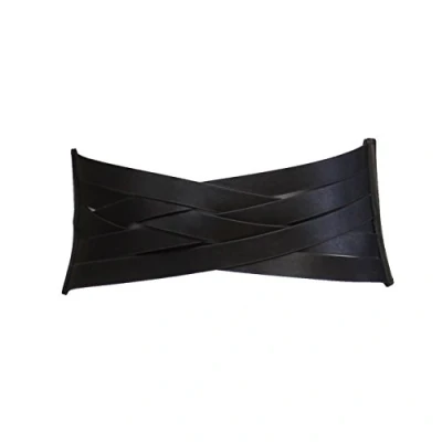 Image of Zac&#039;s Alter Ego 12cm Black Interlaced Leather Effect Waist Corset Belt