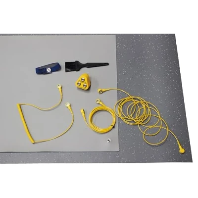 Image of Kill Stat Anti Static ESD Grounding Kit, Wrist Strap, Mat, UK Plug, Wire, Safe For Electronics, PC Building, Soldering Repair And Circuit Board (500 x 700mm)