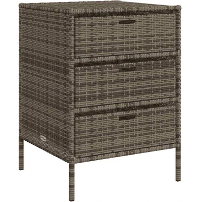 Image of vidaXL Garden Storage Cabinet Grey 55x59x80 cm Poly Rattan