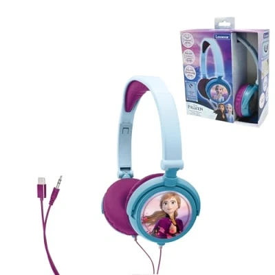 Image of Lexibook Disney Frozen Elsa Stereo Headphone, kids safe, foldable and adjustable, blue/black, HP010FZ