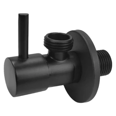 Image of Matte Black Brass 1/2&quot; x BSP Toilet Hose Valve Water Tap Cut Off Long Lever