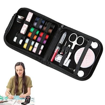 Image of Sewing Kit for Adults Kids Household Portable Supplies Travel, Adults, Beginner, Contains Thread, Scissors, Needles, Measure etc Gimocool