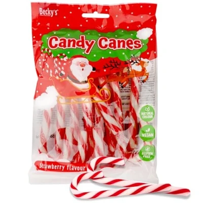 Image of Becky&#039;s Candy Canes Canes, Pack of 10, Red/White, 13 cm, Christmas Decoration, Tree Sweets for Plates and Advent Season, Classic Look Festive Decoration