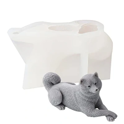 Image of JS MOLD Animal Silicone Mould 3D Cat Soap Mould, Casting Moulds, Dog Candle DIY for Making Cakes, Soaps, Fondant Cake Decoration (3#)
