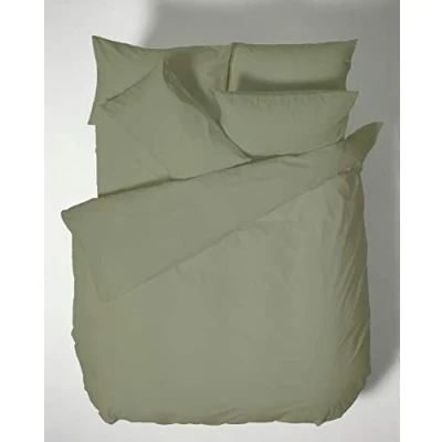 Image of Bianca Plain Dyed Military Green Bed Sheet Set 180 cm 100% Cotton Percale