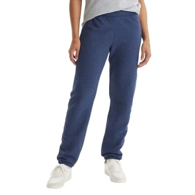 Image of Hanes Women&#039;s Sweatpants, EcoSmart Fleece Cinched Legs, Joggers, 30&quot;, Navy Heather, M