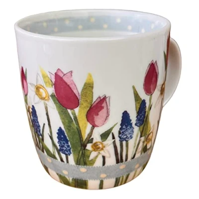 Image of Alex Clark Spring Flowers Mug Wildflowers Colourful Original Artwork Cup for Nature Lovers Gift Ideas Perfect Coffee &amp; Tea Vegan Friendly Designed in The UK...