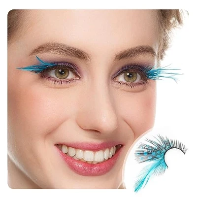Image of Dorisue eyelashes Sexy Blue Point Peacock Prints Volume Feather Extra extension false eye Makeup Color One Pair