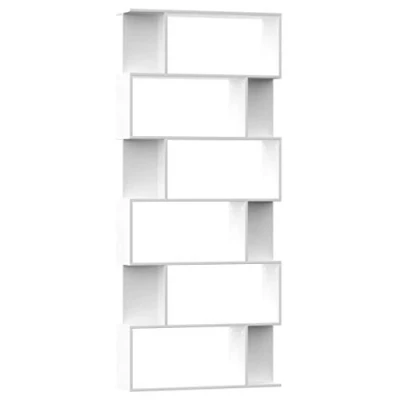Image of vidaXL Book Cabinet/Room Divider Engineered Wood White Multi Purpose with Ample Storage 80x24x192 cm Ideal for Living Room, Bedroom or Office.