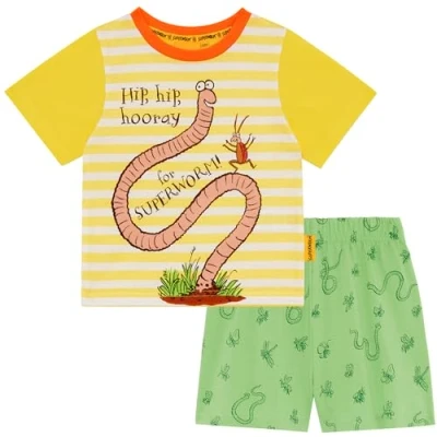 Image of Magic Light Superworm Unisex Short Sleeved Pyjamas 2 3 years