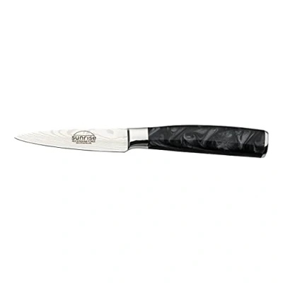 Image of Rockingham Forge Sunrise Collection 3.5&quot; Paring Knife, Stainless Steel with Resin Handles, Jet Black