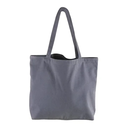 Image of Rayher 53987564 Plain Shopping Tote Bag, Shoulder Bag for Fabric Painting, Screen Printing and Textile Crafts, Polyester Cotton Blend, grey, 46x35x10cm