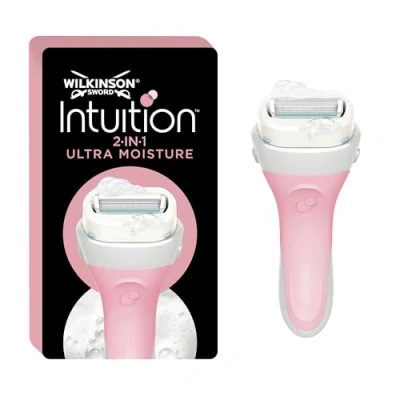 Image of WILKINSON SWORD Intuition Ultra Moisture For Women No Shave Gel Needed Razor Handle + 1 Blade Refills