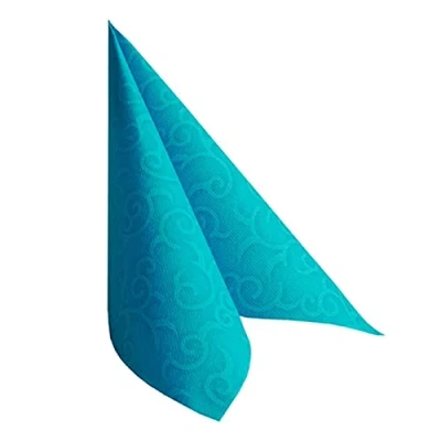 Image of Papstar, Casali #84887 Royal Collection Napkins 1/4 Fold 40 cm x Turquoise Pack of 50