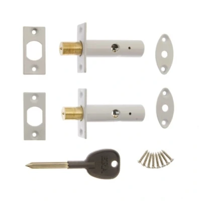 Image of ERA 838 13 Door Security Bolt with 1 Key White (2 Pieces)