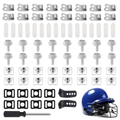Image of 77 Pcs Hockey Helmet Repair kit, Chin Strap Football Kit Screws Accessories (77)