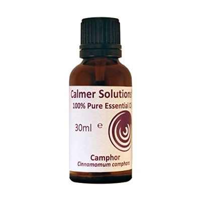Image of Calmer Solutions Camphor 30ml Muscle Aches, Joint Pain, Circulation Pure 100% UK Sourced Natural Essential Oils Professional or Home use Diffusers, Humidifiers, Candles &amp; More
