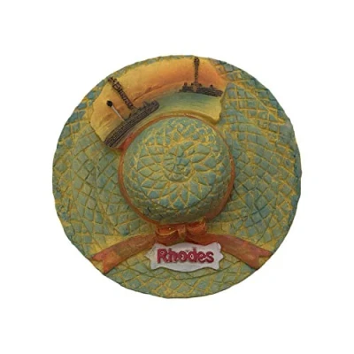 Image of Rhodes Greece 3D Hat Shaped Refrigerator Magnet Tourist Souvenirs Resin Magnetic Stickers Fridge Home &amp; Kitchen Decoration from China
