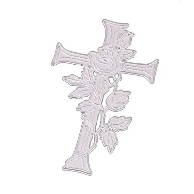 Image of Rose For Cross Theme Metal Die Cutting Dies Cut Stencils Paper Leather Scrapbooking Card Making