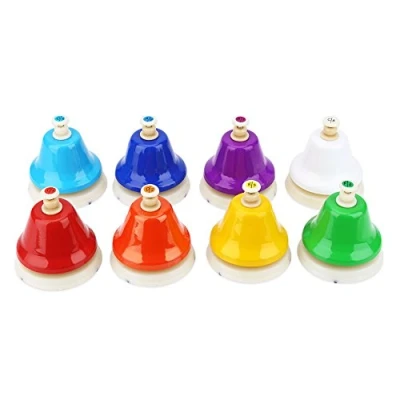 Image of Hand Bells Set, 8 Note Colorful Handbells Musical Learning percussion instruments Toy Gifts for Kids ChildrenOrff children&#039;s