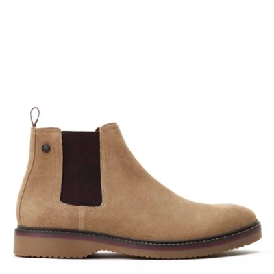 Image of Base London Mens Hooper Suede Sand Chelsea Boots UK 10