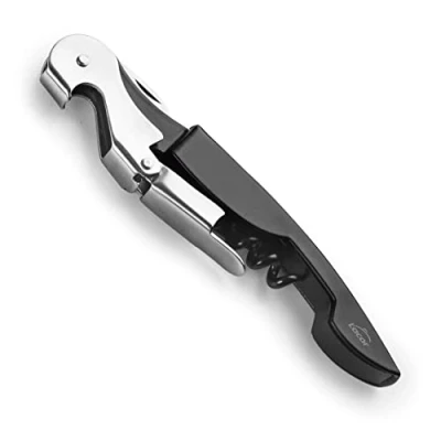 Image of Lacor 63044 Luxe Server Waiter, Stainless Steel, Corkscrew + Bottle Opener Short Capsules Blade, Wine and Beer Opener, 3 in 1