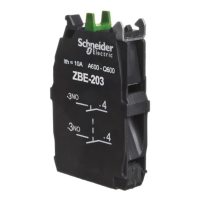 Image of Schneider Electric ZBE203, Contact Block 2N/O Screw Terminal