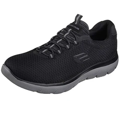 Image of Skechers Women&#039;s 52811 SUMMITS Sneaker, Black Mesh Charcoal Trim, 6 UK