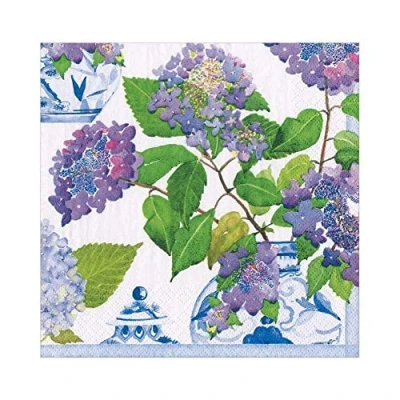 Image of Caspari Hydrangeas and Porcelain Paper Luncheon Napkins, 20 Per Package