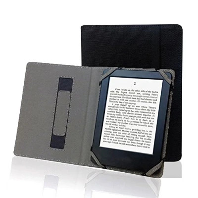 Image of Natural linen Case Cover for 6&quot;ebook reader universal hemp sony/kobo/tolino/pocketbook 6inch ebook (Carbon Black)