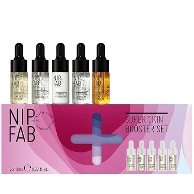 Image of Nip+Fab Gift Set, Super Skin Booster 5 Boosting Concentrates: Retinol, Hyaluronic, Ceramide, Glycolic and Vitamin C, Complex Care