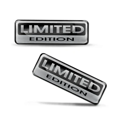 Image of SkinoEu® 2 x 3D Gel Silicone Stickers Decals Silver Limited Edition Logo Emblem Badge Car Auto Moto Motorcycle Windows Door PC Tablet Laptop Accessories Tuning Gift KS 87