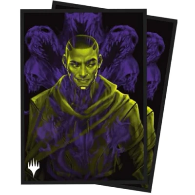 Image of Ultra PRO MTG Duskmourn 100ct Deck Protector Sleeves Ft. Kaito, Bane of Nightmares, Standard Size Card with Durable ChromaFushion Tech, Matte Finish Sleeves,