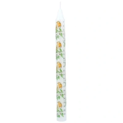Image of Gisela Graham Robin and Holly Advent Candle 23cm