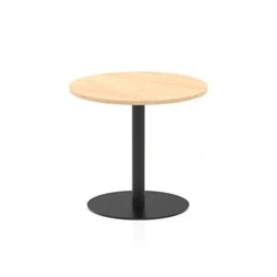 Image of Italia 800mm Poseur Round Table Maple Top 720mm High Black Leg