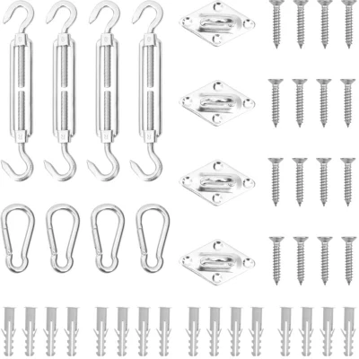 Image of vidaXL 12 Piece Sunshade Sail Accessory Set Stainless Steel