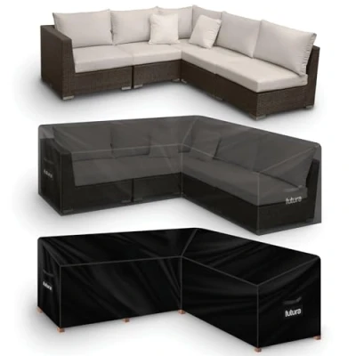 Image of Futura V Shaped garden furniture Covers Waterproof 215x215x80cm, 420D Oxford Fabric Outdoor Table, Rattan &amp; Patio covers, PVC Lined, Air Vents and UV Safe
