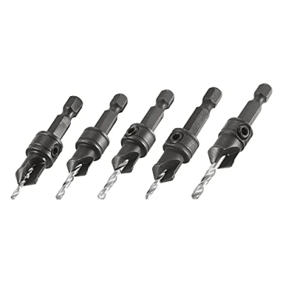 Image of Trend 5 Piece Quick Release Countersink Set, 1/4 Inch Hex Shank, Tool Steel Body, HSS Drill Bit, Pack, QR/CS/SET