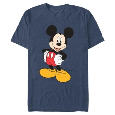 Image of Disney Men&#039;s Classic Mickey Mouse Full Size Graphic Short Sleeve T Shirt, Navy Heather, XL
