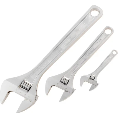 Image of Kennedy 4&quot;/8&quot;/12&quot; Chrome Finish Adjustable Wrench Set