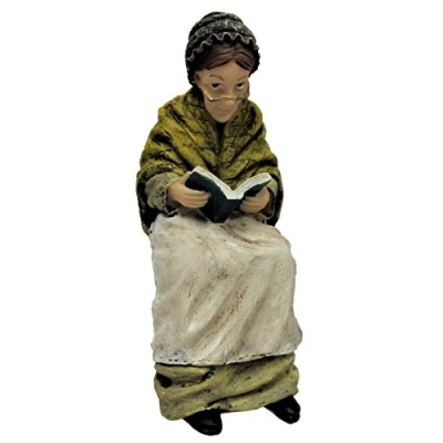 Image of Melody Jane Dolls House Victorian Old Lady Sitting Reading People Resin Figure