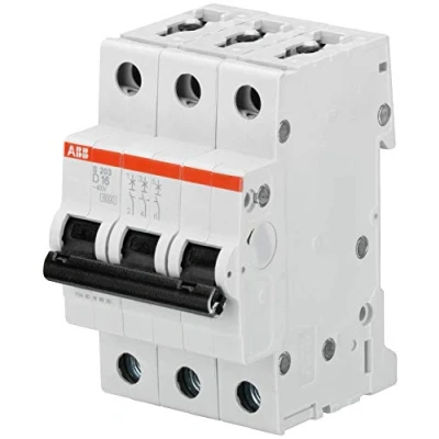 Image of ABB S203 D16 Miniature Circuit Breaker, 3 Pole, Type D, 6/10kA Breaking Capacity, 16 Amp Current (2CDS253001R0161)
