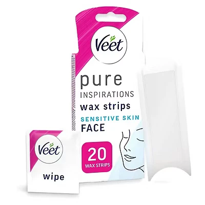 Image of Veet Pure Inspirations Wax Strips For Face &amp; Sensitive Skin 20s
