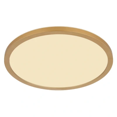Image of Sapana 42cm Round Flush Ceiling Light Brass Coloured Matt IP44 LED 3000K