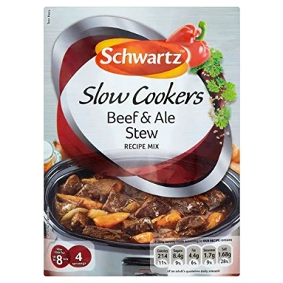 Image of Schwartz Slow Cookers Beef &amp; Ale Stew Recipe Mix (43g) Pack of 2