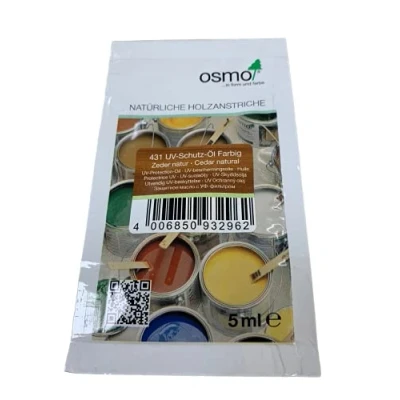 Image of Osmo UV Protection Oil Exterior 5ml Sample Sachet (Light Red Cedar Natural 431)